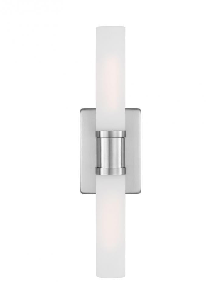 Visual Comfort Studio Keaton Medium 2 Light Bath Wall Sconce Brushed Nickel
