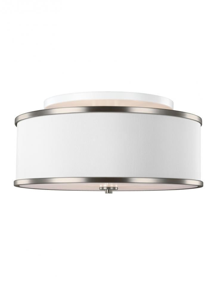 Visual Comfort Studio Lennon Medium Semi-Flush Mount Satin Nickel