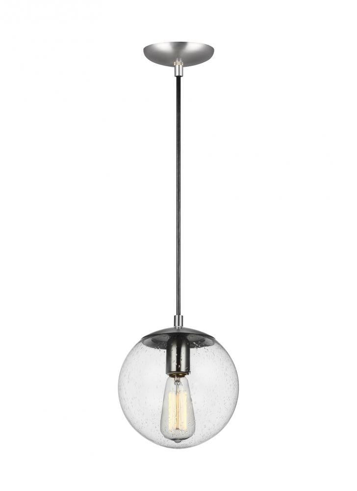Visual Comfort Studio Leo Small Globe LED Pendant Satin Aluminum