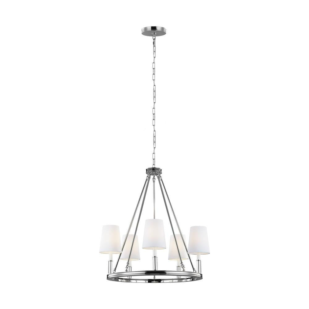 Visual Comfort Studio Lismore 5 Light Medium Chandelier Polished Nickel