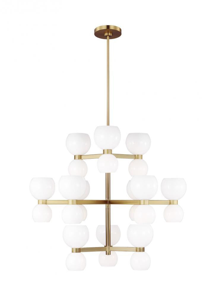 Visual Comfort Studio Londyn 24 Light Large Chandelier Burnished Brass with Milk White Glass