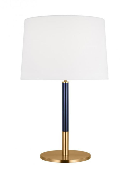 Monroe Medium Table Lamp - Burnished Brass and Navy