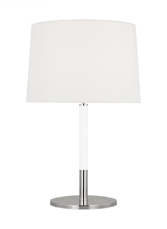 Monroe Medium Table Lamp - Polished Nickel and Glossy White