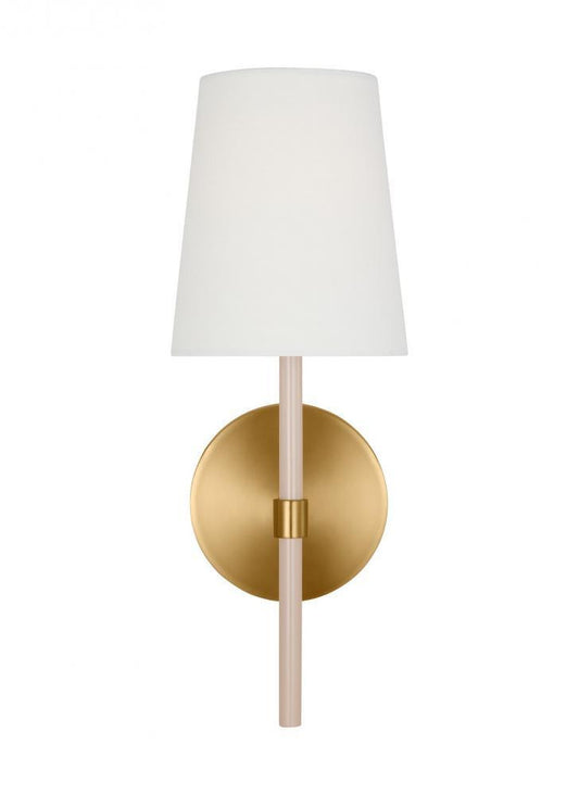 Monroe Small Single Wall Sconce - Burnished Brass and Blush