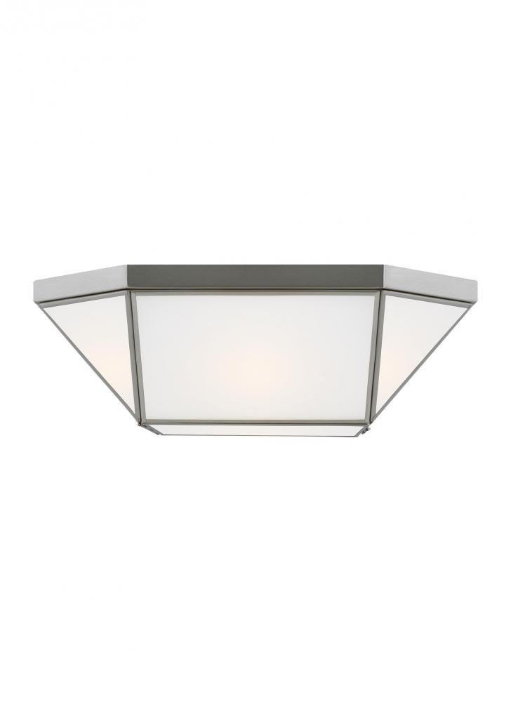 Visual Comfort Studio Morrison 2 Light LED Flush Mount Brushed Nickel