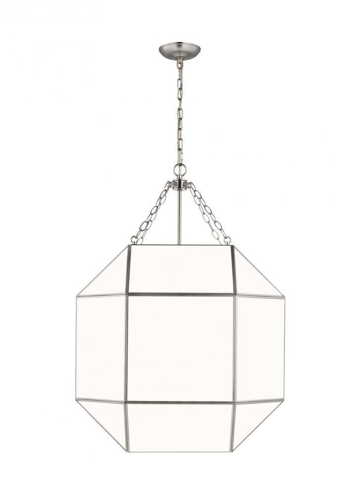 Visual Comfort Studio Morrison Large 4 Light LED Lantern Brushed Nickel