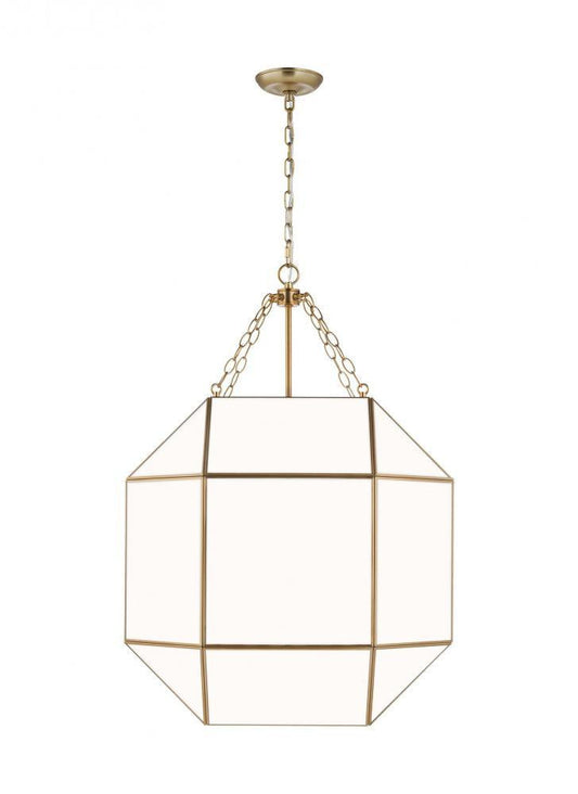 Visual Comfort Studio Morrison Large 4 Light LED Lantern Satin Brass