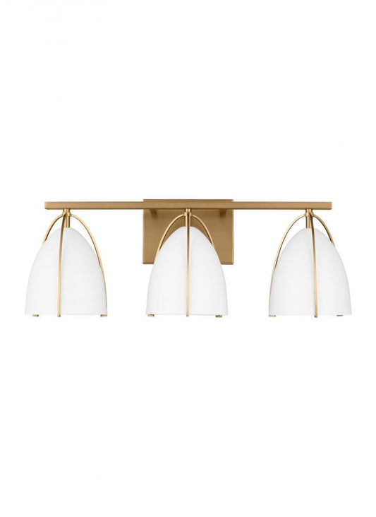Visual Comfort Studio Norman 3 Light Bath Wall Sconce Satin Brass