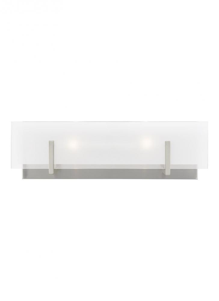 Visual Comfort Studio Syll 2 Light LED Bath Wall Sconce Brushed Nickel