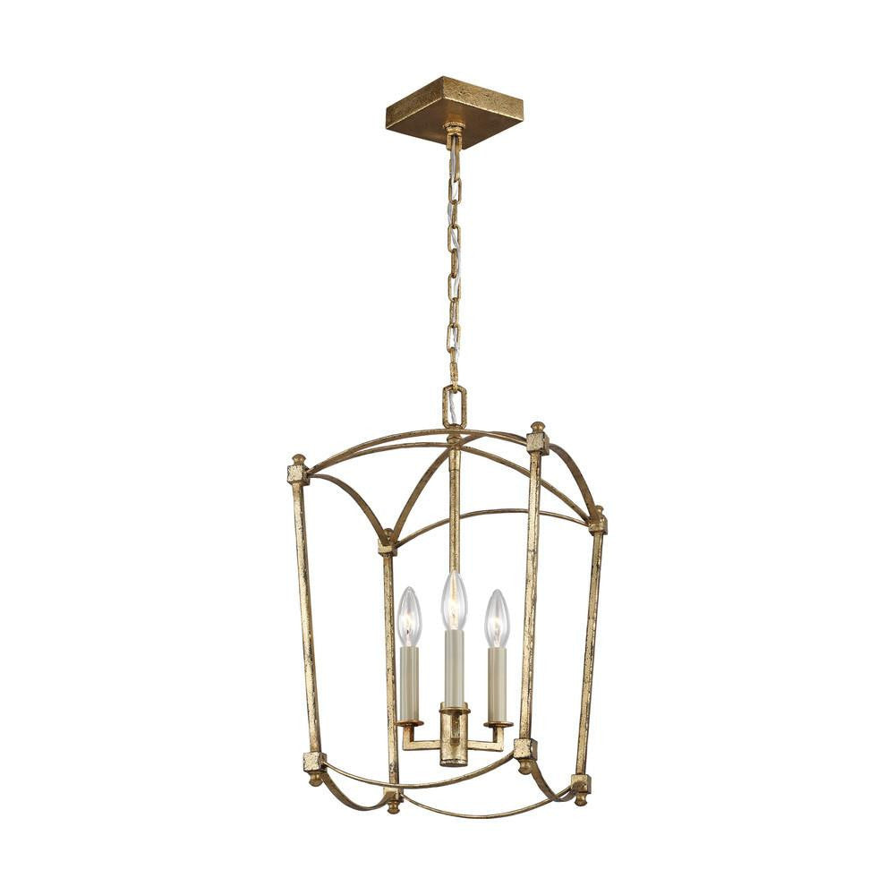 Visual Comfort Studio Thayer 3 Light Mini Lantern Antique Gild
