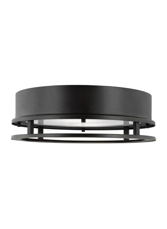 Visual Comfort Studio Union 2 Light LED Outdoor Flush Mount Antique Bronze