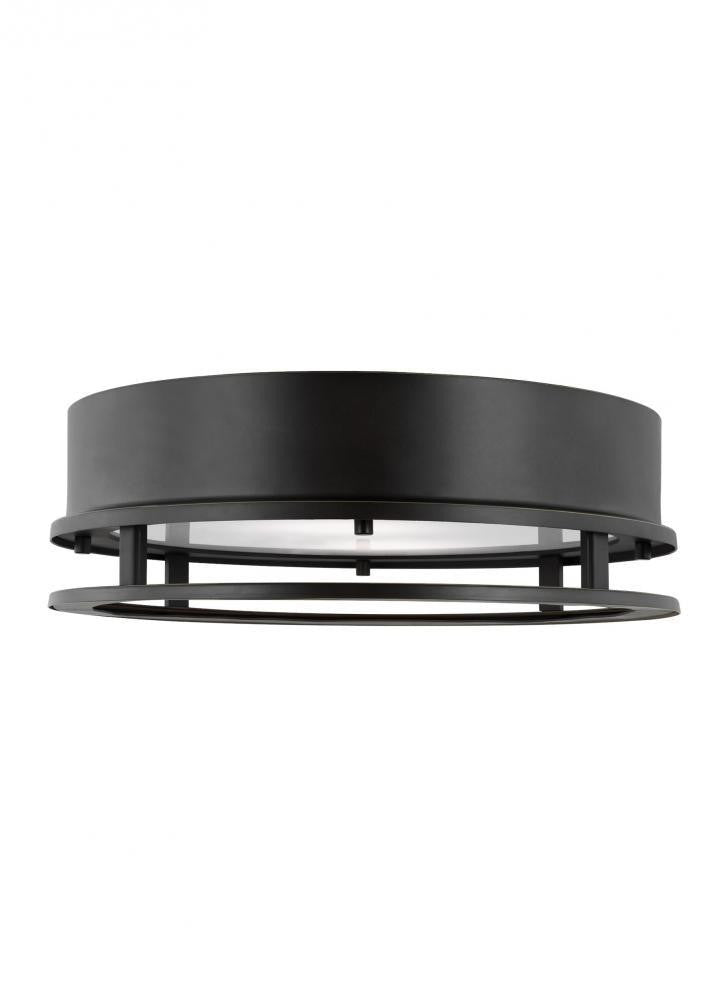 Visual Comfort Studio Union 2 Light LED Outdoor Flush Mount Antique Bronze