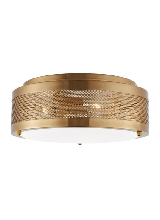 Visual Comfort Studio Vander 3 Light Medium Flush Mount Satin Brass