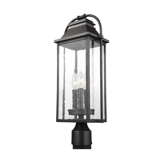 Visual Comfort Studio Wellsworth 3 Light Post Lantern Antique Bronze