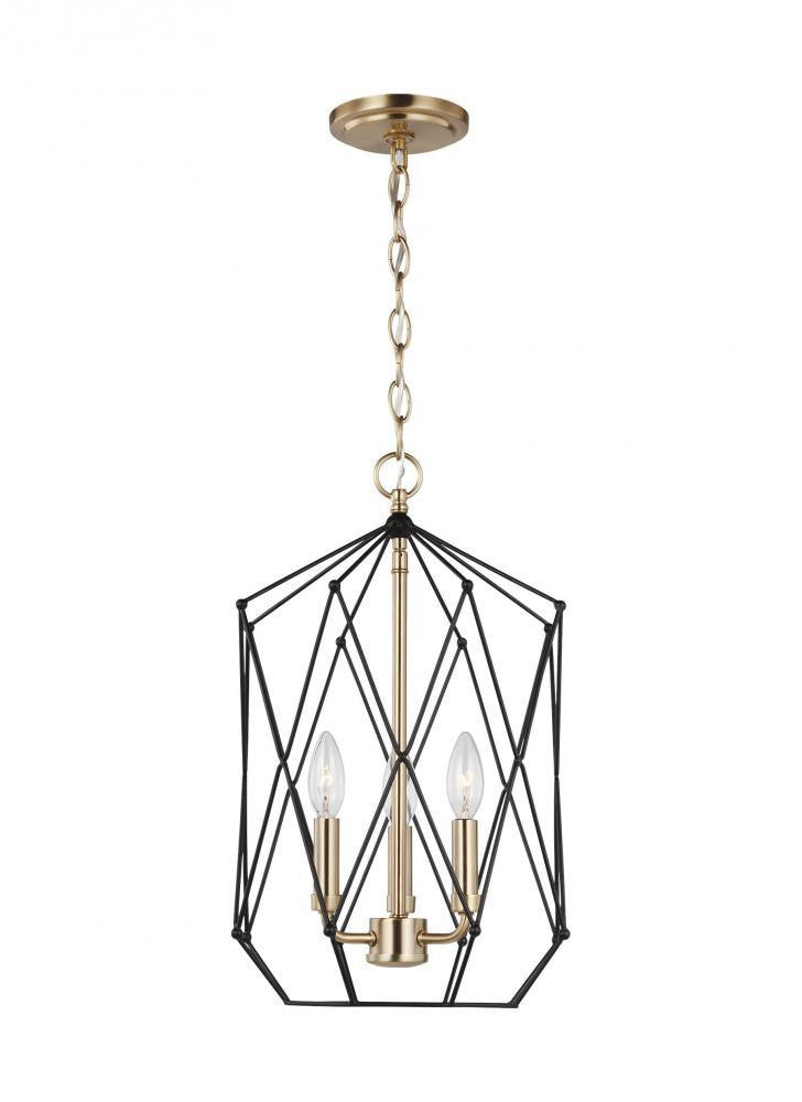 Visual Comfort Studio Zarra Medium 3 Light Lantern Satin Brass