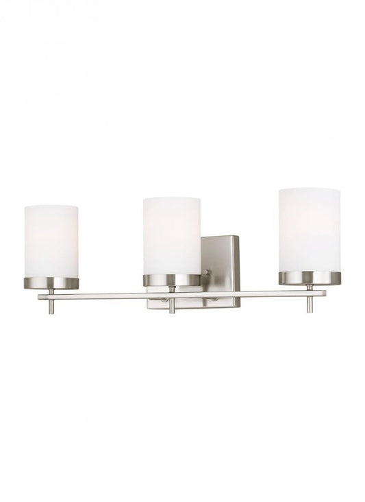 Visual Comfort Studio Zire 3 Light Bath Wall Sconce Brushed Nickel