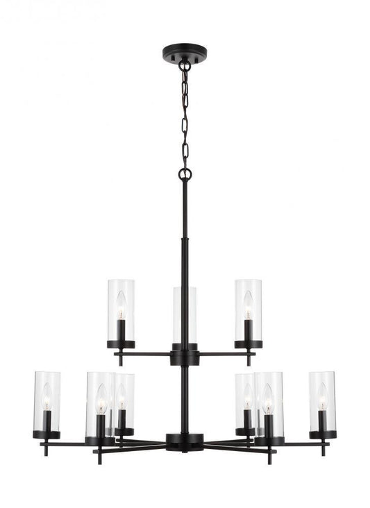 Visual Comfort Studio Zire 9 Light Chandelier Midnight Black