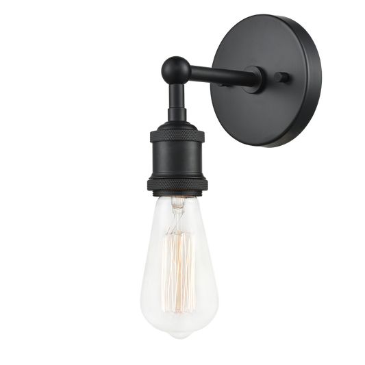 Matteo Lighting Bulstrode's Workshop Wall Sconce in Black, 4.5" Dia. (W46100BK)