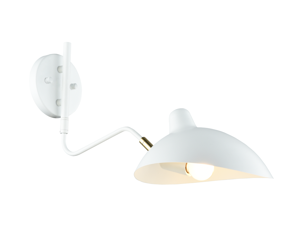 Matteo Lighting Droid Wall Sconce White, Brushed Gold