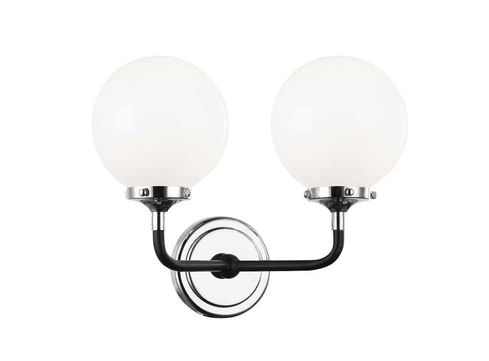 Matteo Lighting Particles 2-Light Vanity Black, Chrome
