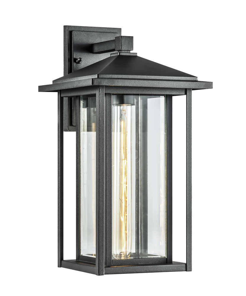 Matteo Lighting Caldwell 17-in Outdoor Wall Lantern Matte Black