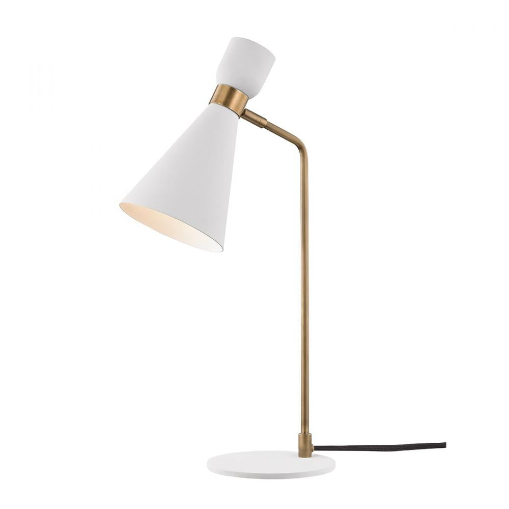 Mitzi by Hudson Valley Lighting Willa Table Lamp Antique Brass, Aged Brass, Off White
