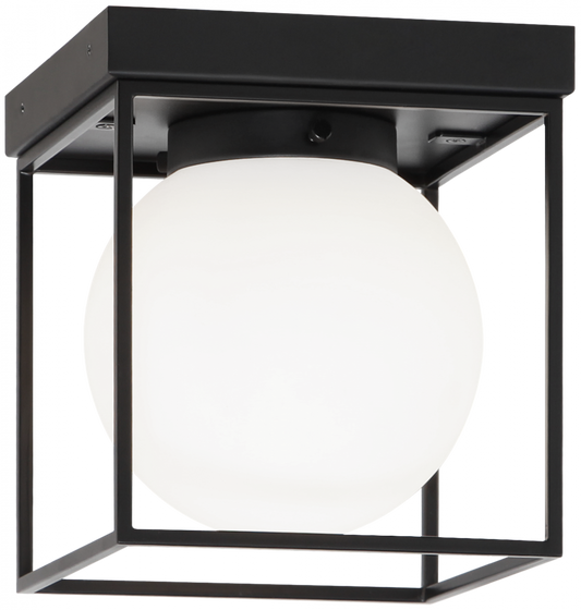 Matteo Lighting Squircle 7-in Globe Wall Sconce/Ceiling Mount Black