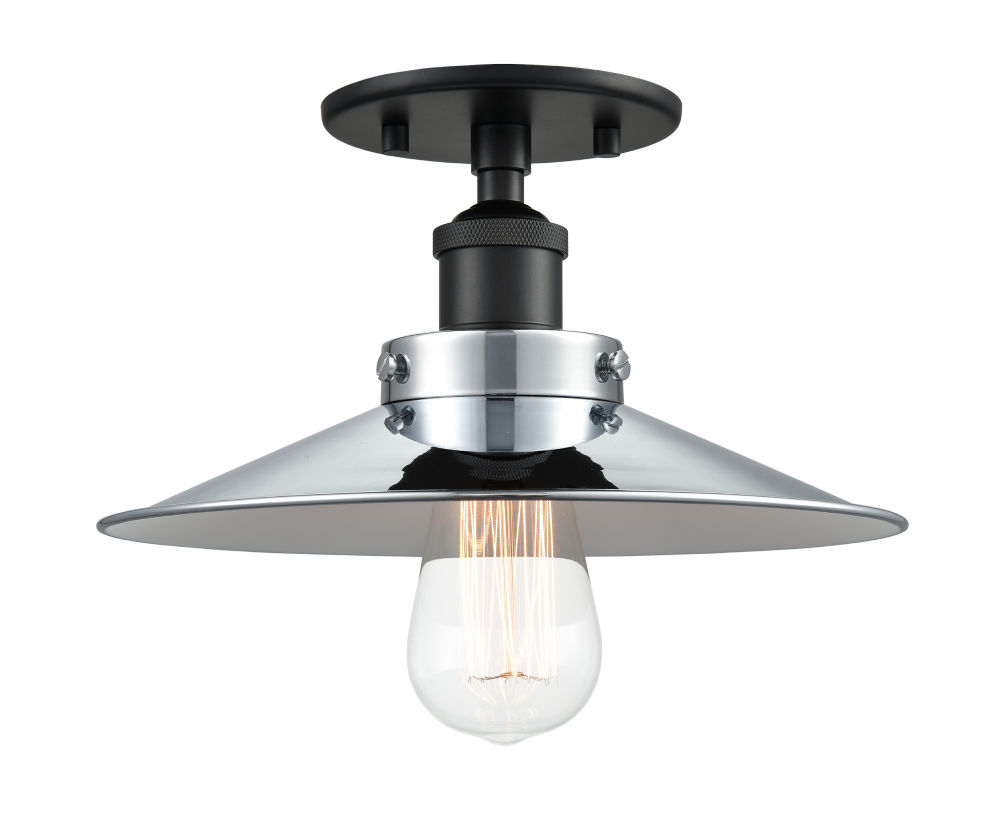 Matteo Lighting Bulstrodes Workshop 10-in Semi-Flush Mount Black