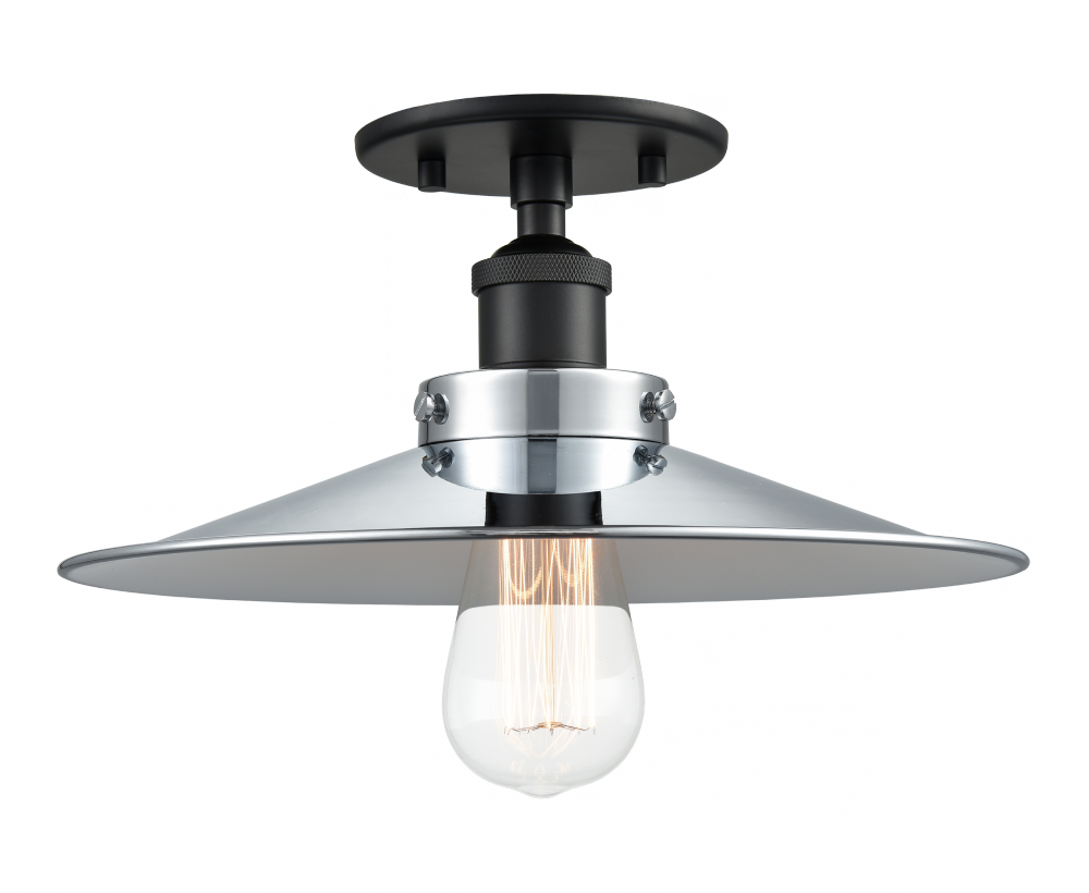 Matteo Lighting Bulstrodes Workshop 12-in Semi-Flush Mount Black