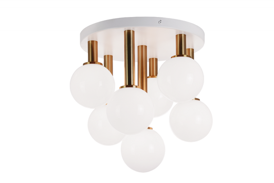 Matteo Lighting Stellar 7-Light Semi-Flush Mount Aged Brass
