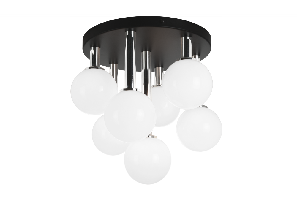 Matteo Lighting Stellar 7-Light Semi-Flush Mount Black