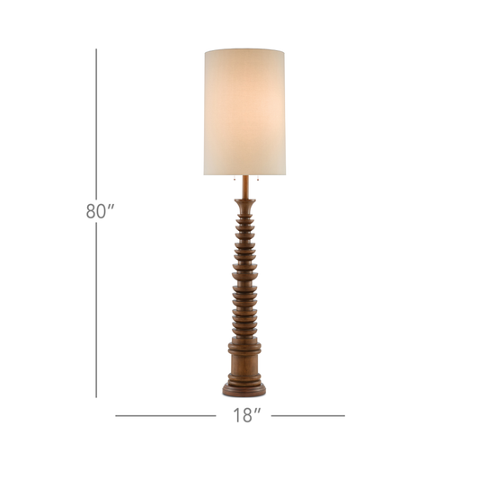 Malayan Floor Lamp, Natural, 80"H, Currey and Company (8000-0034 NFJD)