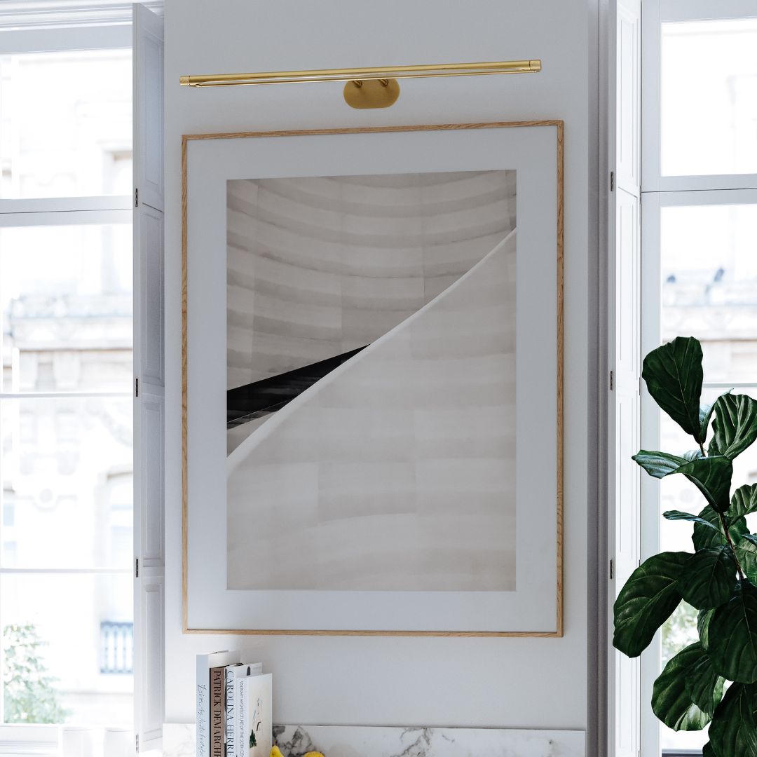 Berkshire Picture Light mounted above a contemporary painting.