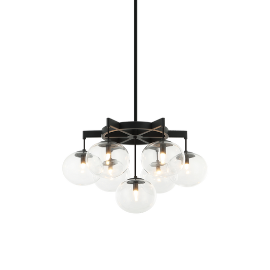 Matteo Lighting Bulbus 24" 7-Light Chandelier in Matte Black (C38107MB)