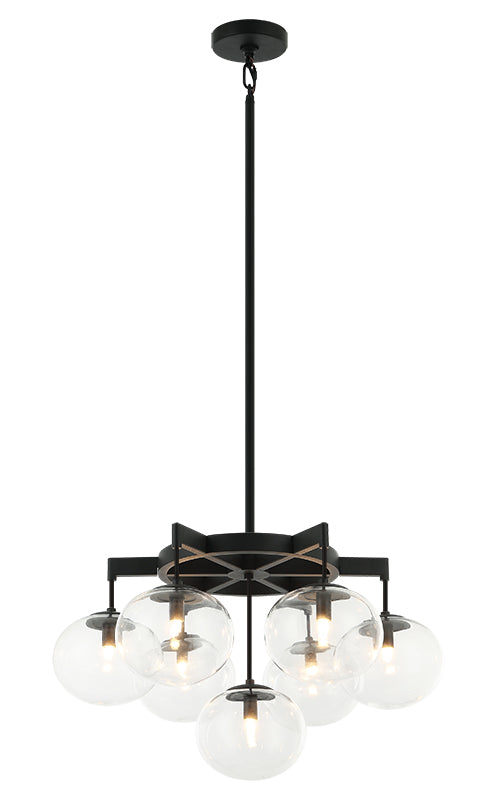 Matteo Lighting Bulbus 24" 7-Light Chandelier in Matte Black (C38107MB) – alternate view