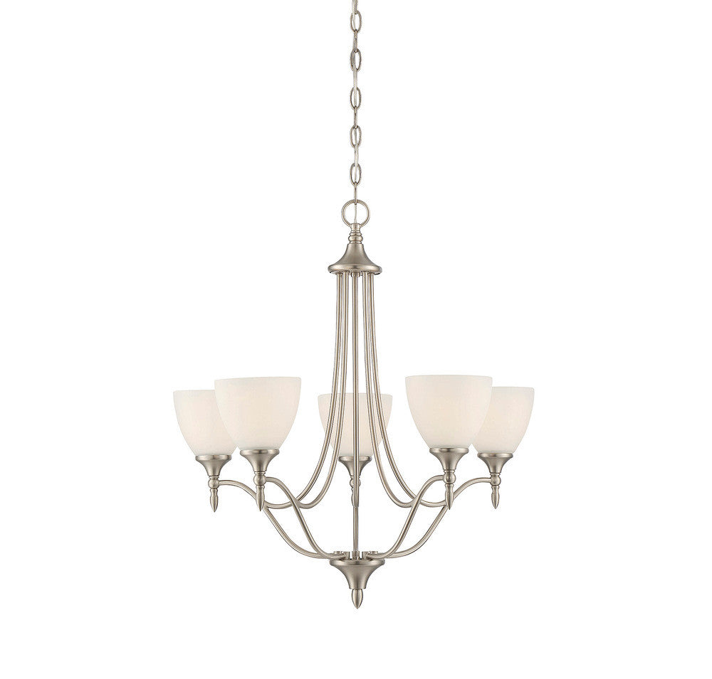 Savoy House Herndon 5-Light 26-in Chandelier Satin Nickel