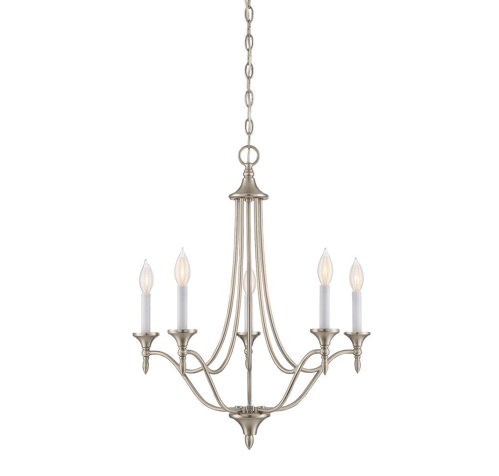 Savoy House Herndon 5-Light 21-in Chandelier Satin Nickel