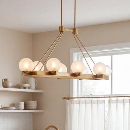 Savoy House Darien 8-Light Linear Chandelier - Warm Brass