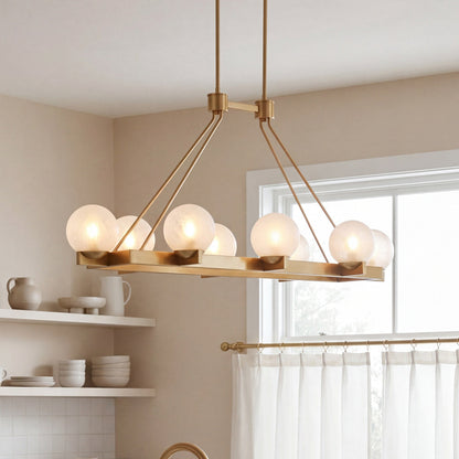 Darien 8-Light Linear Chandelier Warm Brass