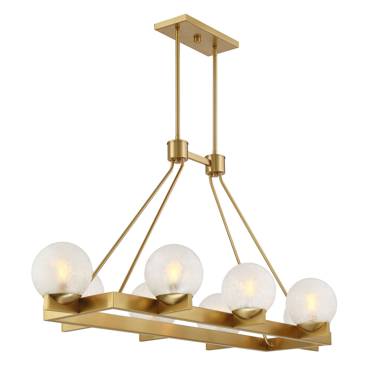 Darien 8-Light Linear Chandelier Warm Brass