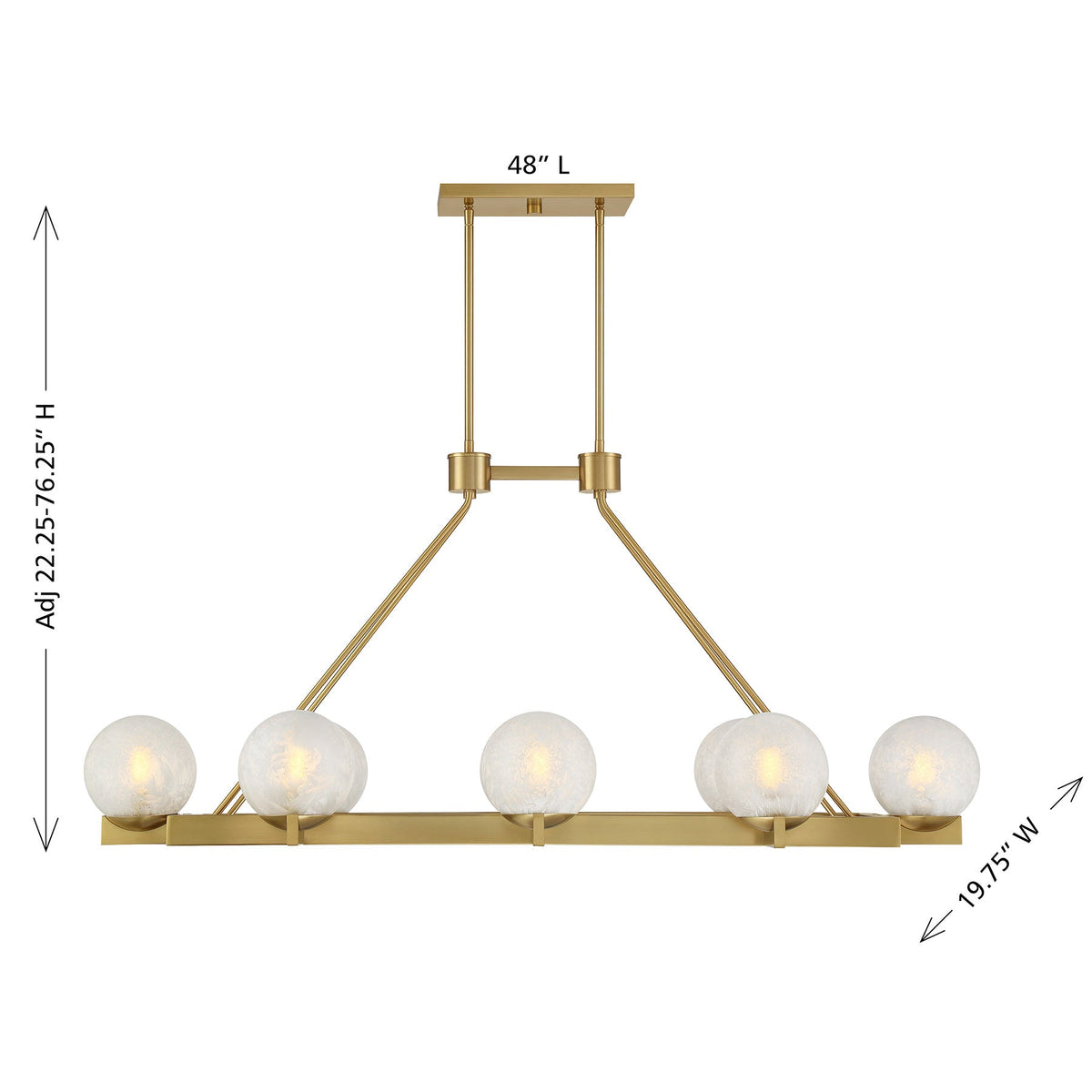 Darien 8-Light Linear Chandelier Warm Brass