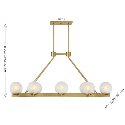 Darien 8-Light Linear Chandelier Warm Brass