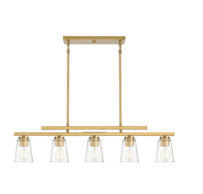 Calhoun 5-Light Linear Chandelier in Matte Black