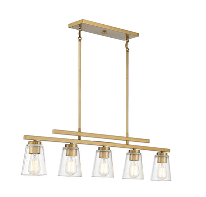 Calhoun 5-Light Linear Chandelier in Matte Black