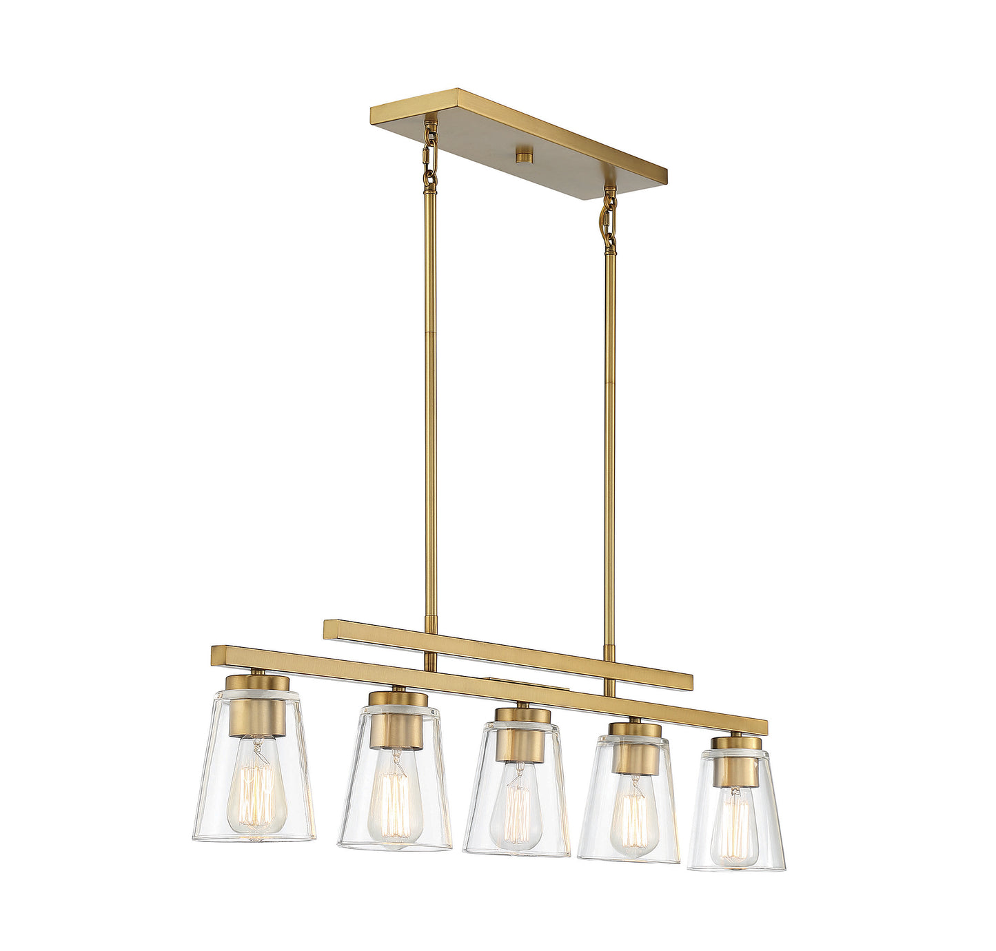 Calhoun 5-Light Linear Chandelier in Matte Black