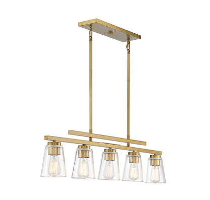 Calhoun 5-Light Linear Chandelier in Matte Black