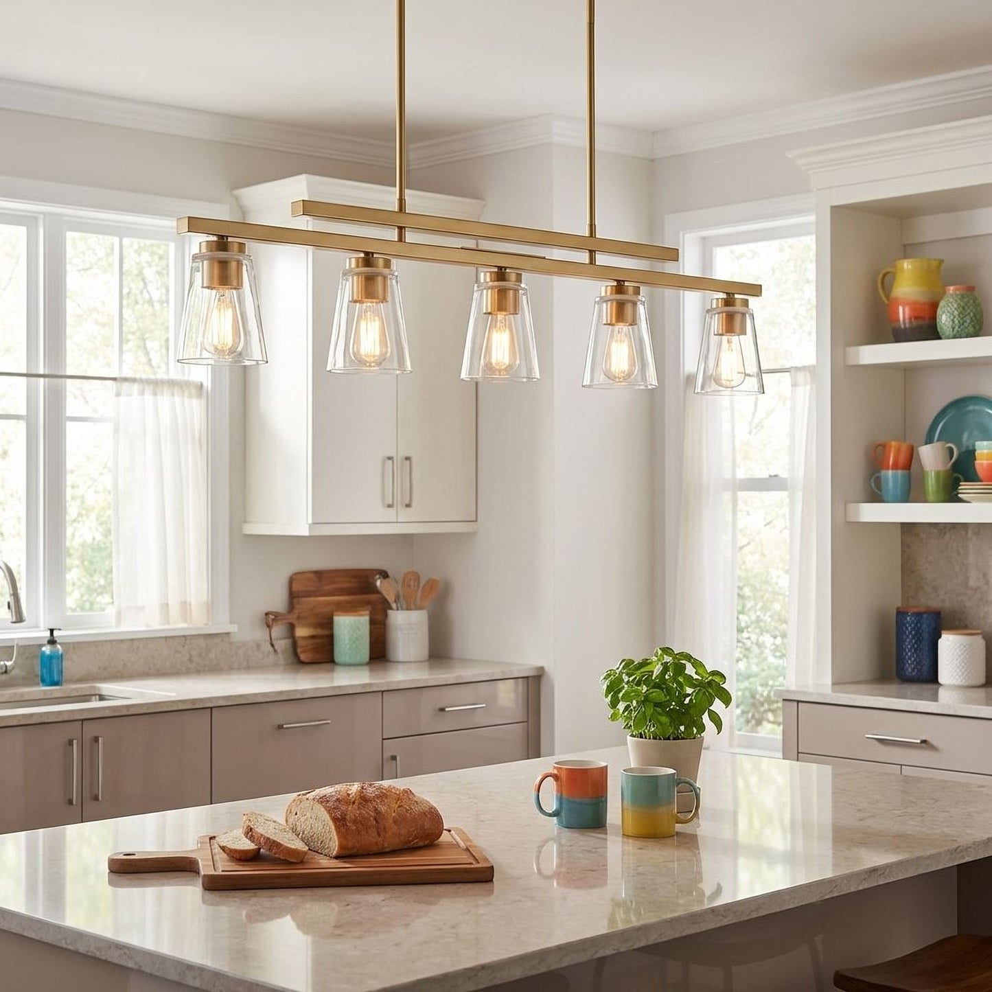 Calhoun 5-Light Linear Chandelier in Matte Black
