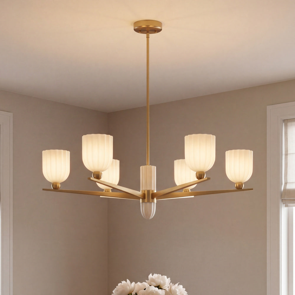 Savoy House Collier 6-Light Chandelier - Warm Brass