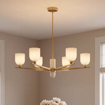 Savoy House Collier 6-Light Chandelier - Warm Brass