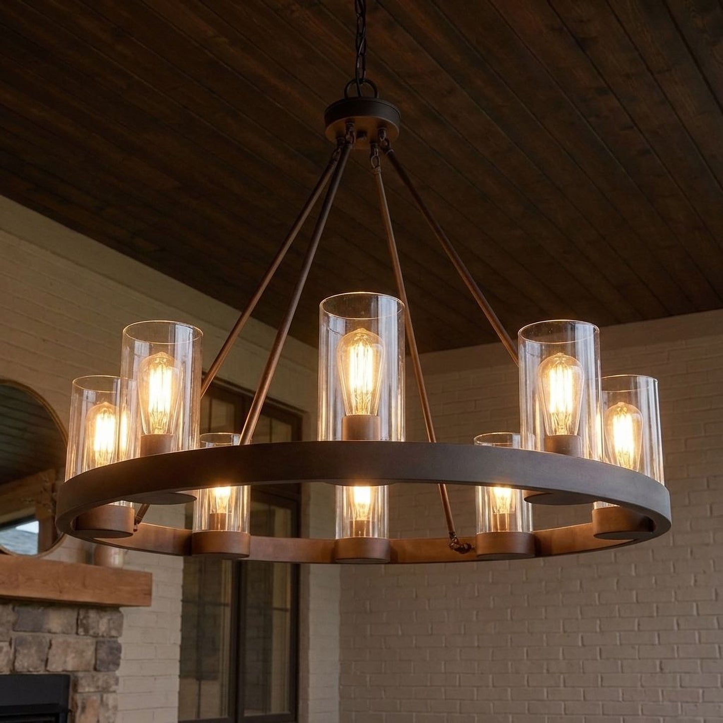 Inman 8-Light Outdoor Chandelier in English Bronze